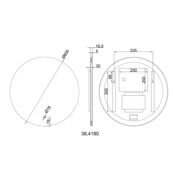 LED peegel Soul, 600 mm