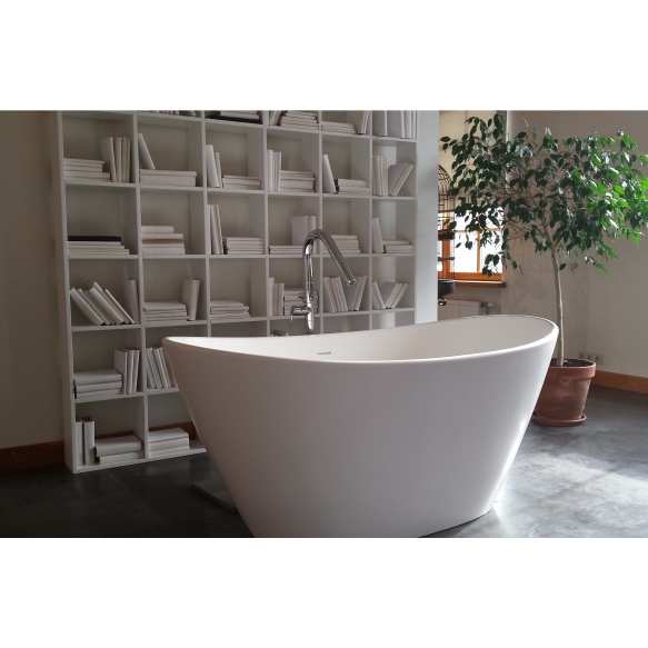 Silkstone kivimassist vann Amore, peidetud sifoon/ülevooluga, matt valge