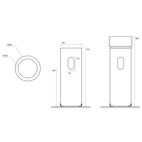 eraldiseisev valamu Oke, äravool seina, roheline matt