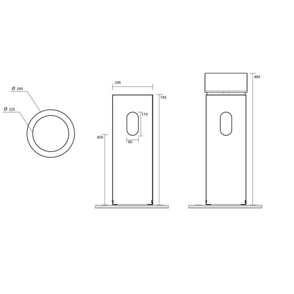 eraldiseisev valamu Oke 30, äravool seina, matt burgundy