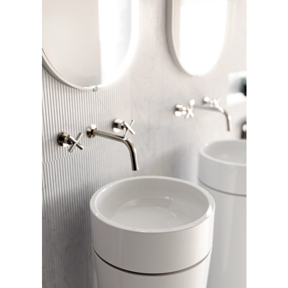 eraldiseisev valamu Oke 40, äravool seina, valge