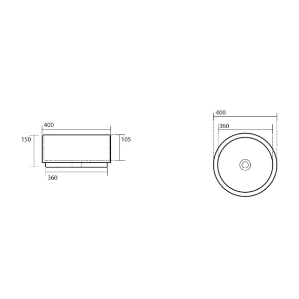valamu tööpinnale Oke 40 cm, matt pruun