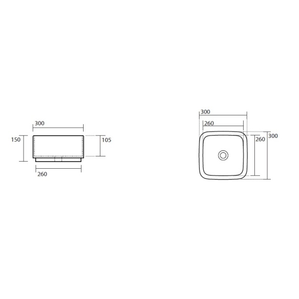 valamu tööpinnale Hako 30x30 cm, matt ferro