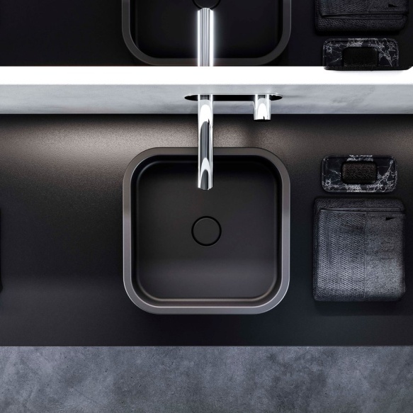 valamu tööpinnale Hako 40x40 cm, must matt