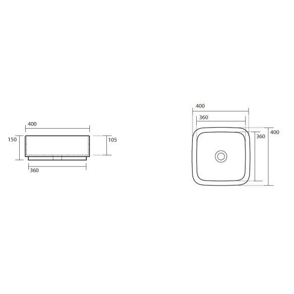 valamu tööpinnale Hako 40x40 cm, matt pruun