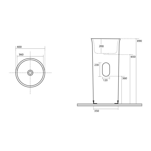 eraldiseisev valamu New Yorker, äravool seina, valge