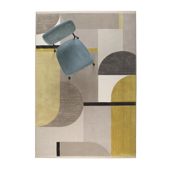 Matto Hilton 160X230 Grey/Yellow