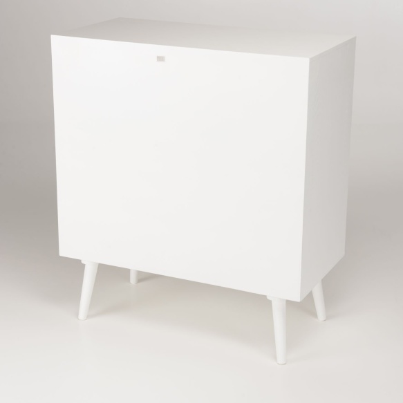 Kummut, 2 sahtlit + 2 ust, valge + rotang