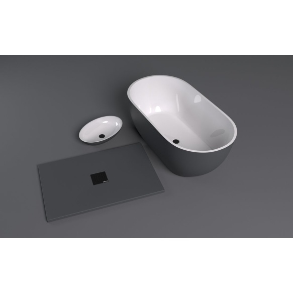 kivimassist vann Reduta 171x81x58 cm, valge/matt antratsiit