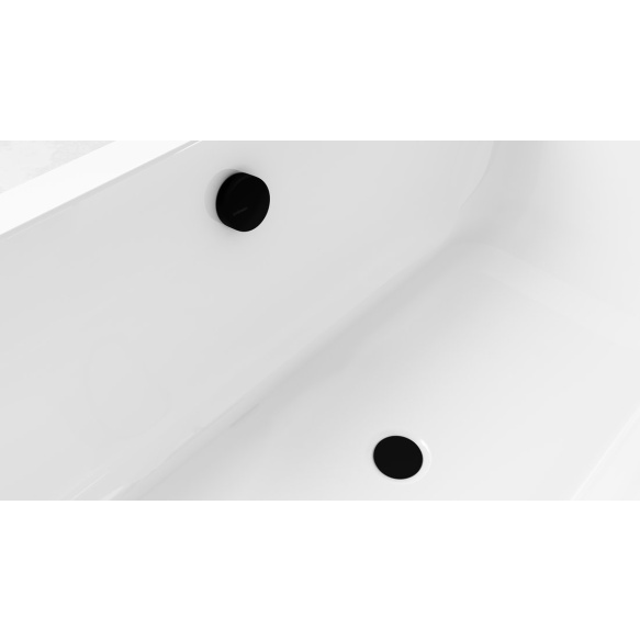 vannisifoon vanni veega täitmise funktsiooniga (L) 600mm, Plug 72mm, matt must