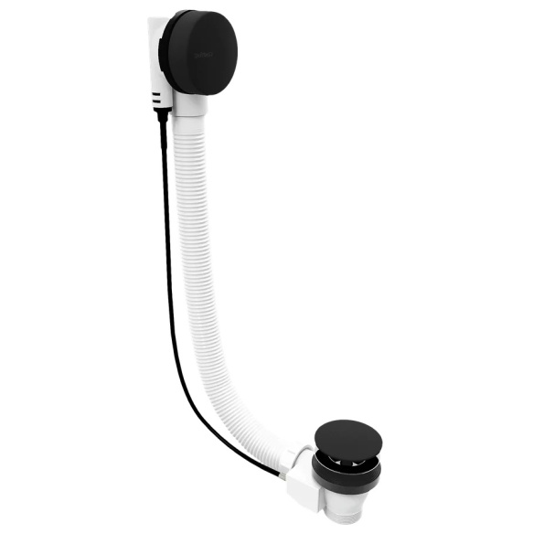 vannisifoon vanni veega täitmise funktsiooniga (L) 600mm, Plug 72mm, matt must