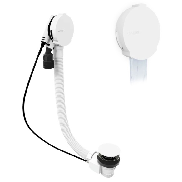 vannisifoon vanni veega täitmise funktsiooniga (L) 800mm, Plug 72mm, valge