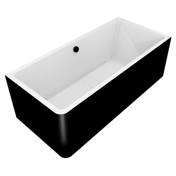 monoliitvann Marlene Curve R 175x85x63 cm, valge/must