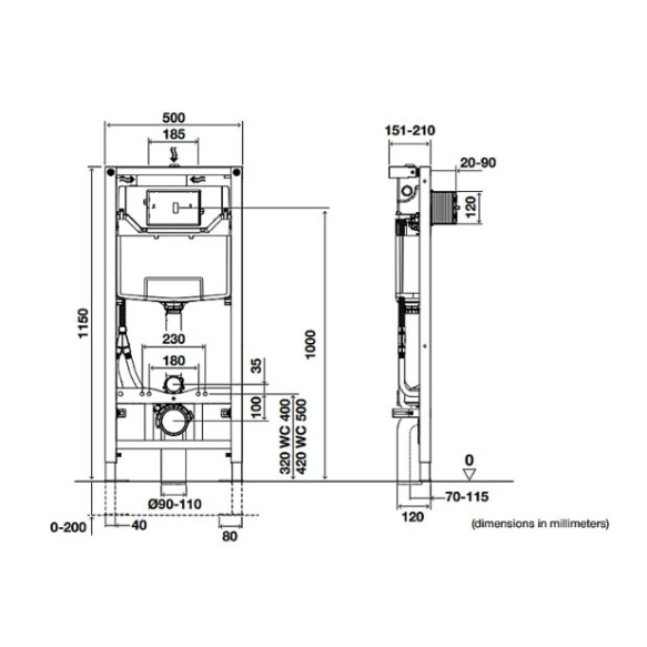 OLI 120 Nordic seinasisene WC raam