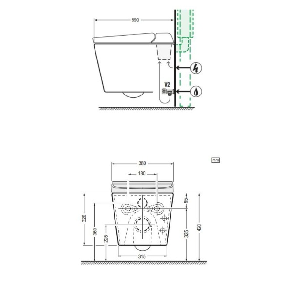 smart wc Hygea, matt Sand