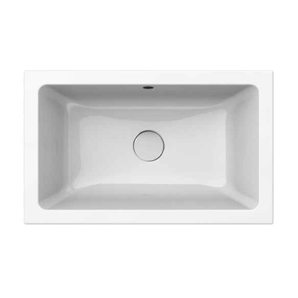 süvistatav valamu KUBE X 60x37cm,  tasaseks lihvitud põhi,  valge ExtraGlaze