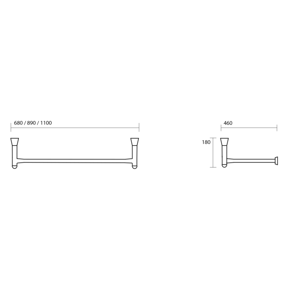 valamukonsool seinale New Yorker 80 cm, matt must