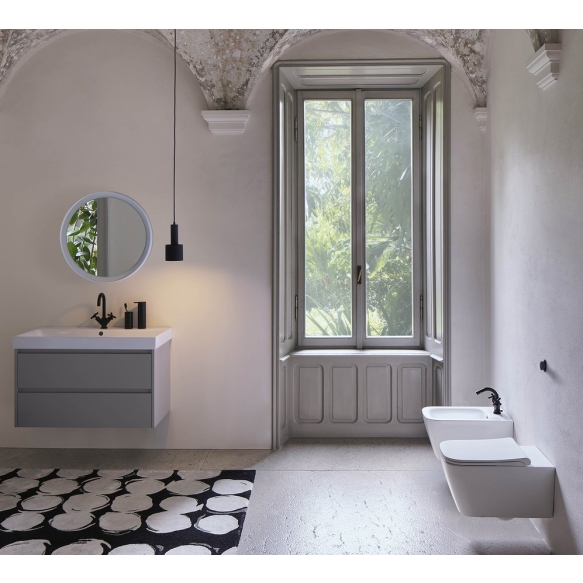 seina wc Nubes Swirlflush, 35x55 cm, valge ExtraGlaze