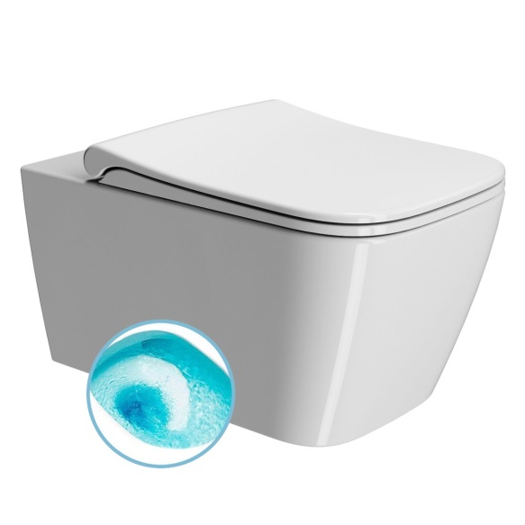 seina wc Nubes Swirlflush, 35x55 cm, valge ExtraGlaze