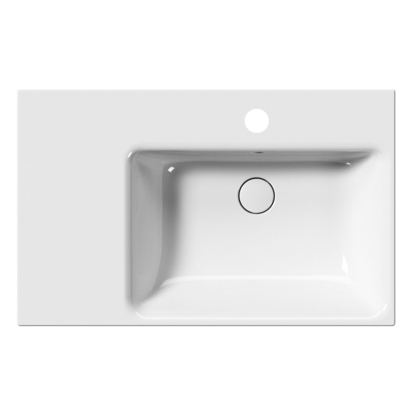 valamu NUBES 80x50cm,  L,  valge ExtraGlaze