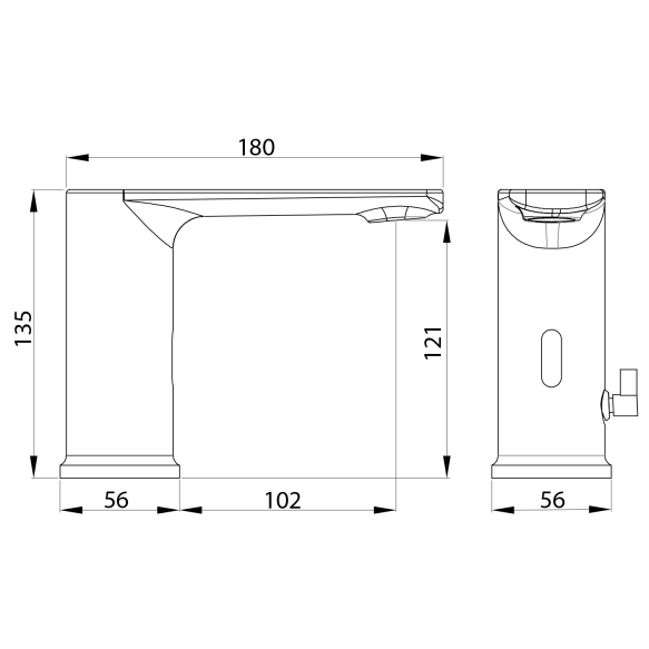 sensoriga valamusegisti temperatuuri reguleerimisega, 6V DC (4xAA), chrome