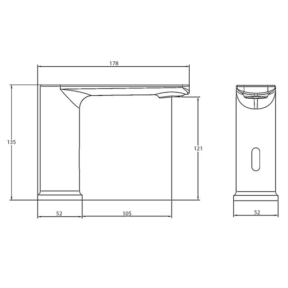 sensoriga valamusegisti, 6V DC (4xAA), chrome