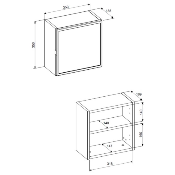 ülemine kapp Bredvik Cashmere, 35x19x35 cm