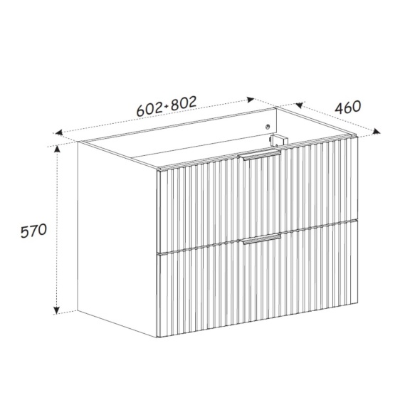 valamukapp Adele 80x46x57 cm, valge