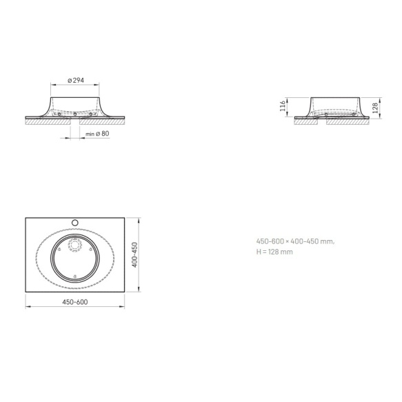 silkstone valamu Alba ON 30, matt oyster