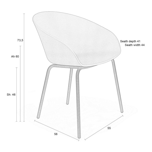 Käetugedega tool Void Milk White