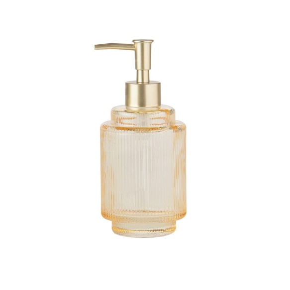 kollane klaasist seebidosaator 7.5x18 cm