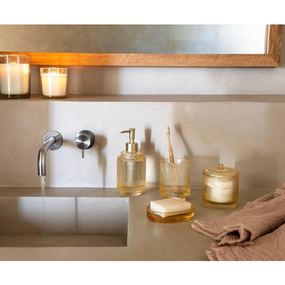 kollane klaasist kaanega tops 8x10 cm