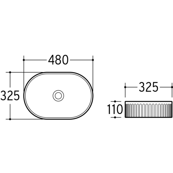 valamu tööpinnale Beyond 480x325x110 mm, valge
