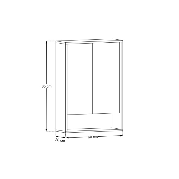 peegelkapp Daphne 60 cm, 2 ust