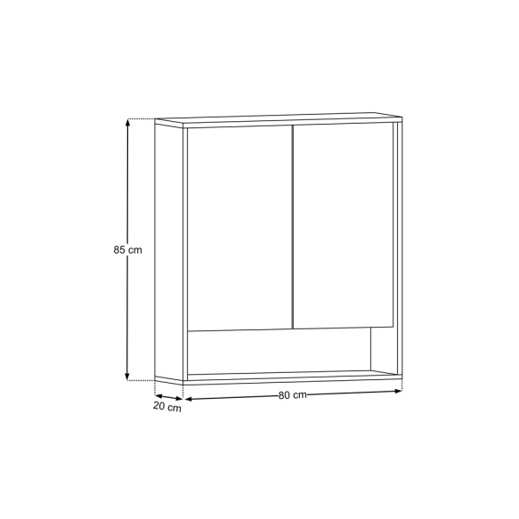 peegelkapp Daphne 80 cm, 2 ust