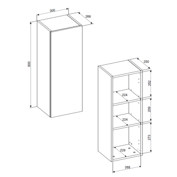vannitoakapp Dalia Cashmere, 1 uks, 30x26.6x80 cm