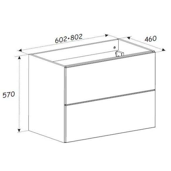 valamukapp Nybro, 60x46x57 cm, 2 sahtlit