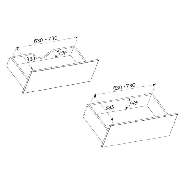 valamukapp Nybro, 60x46x57 cm, 2 sahtlit