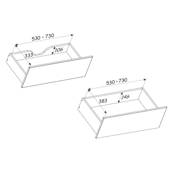 valamukapp Nybro, 80x46x57 cm, 2 sahtlit