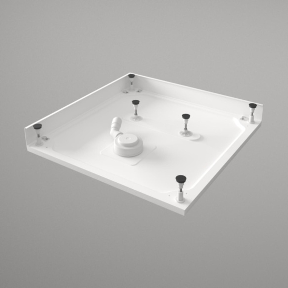 dušialus Lettera 100x100 valge, komplektis jalad, paneel ja sifoon