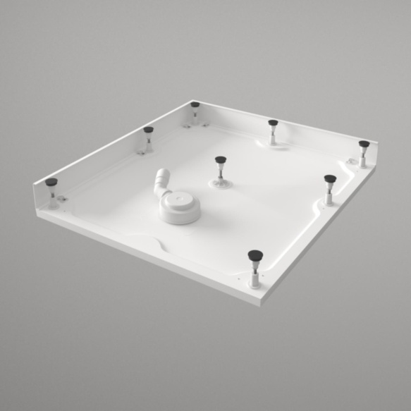 dušialus Lettera 80×100 valge, komplektis jalad, paneel ja sifoon