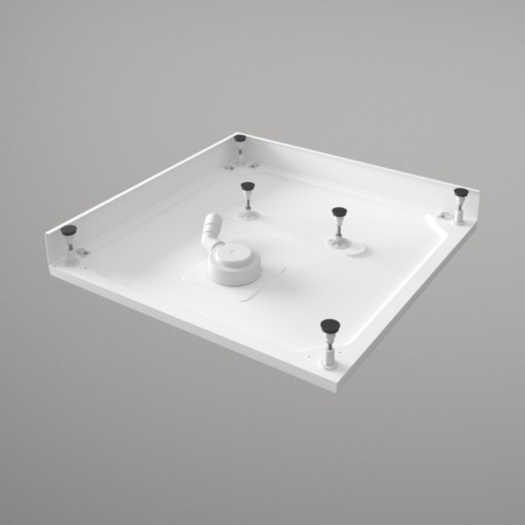 dušialus Lettera 80x120 valge, komplektis jalad, paneel ja sifoon