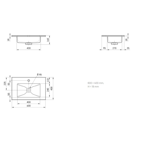 kivimassist valamu Loto Mini 60