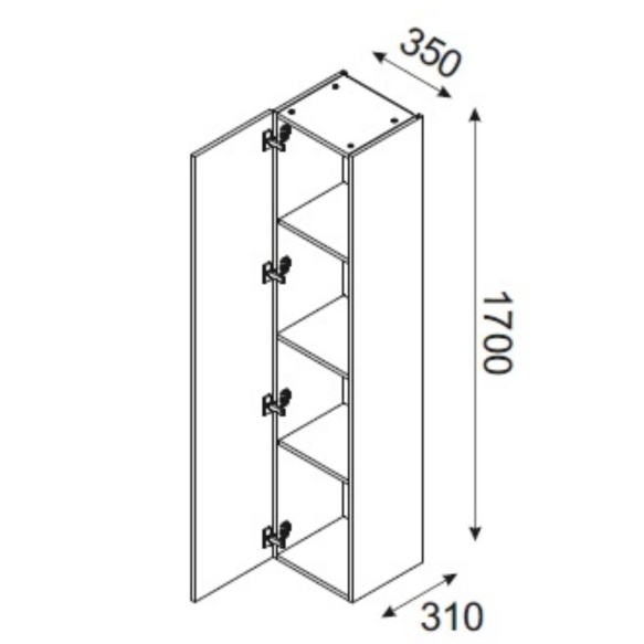 kõrge kapp Dune Beige 1 uks