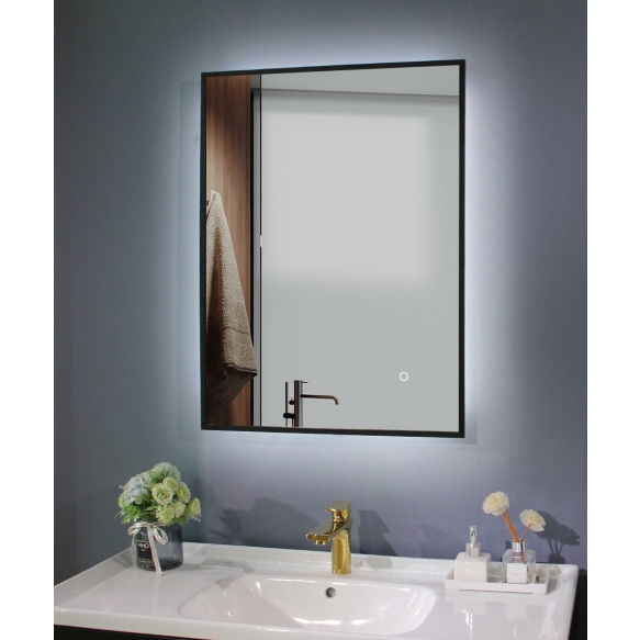 LED peegel Cherry 60x80 cm, matt must, pööratav