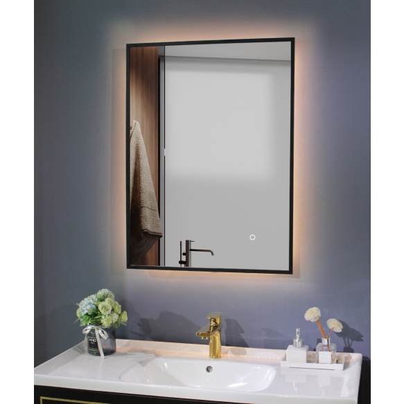 LED peegel Cherry 60x80 cm, matt must, pööratav