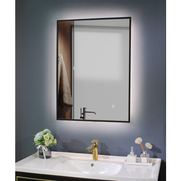 LED peegel Cherry 60x80 cm, matt must, pööratav