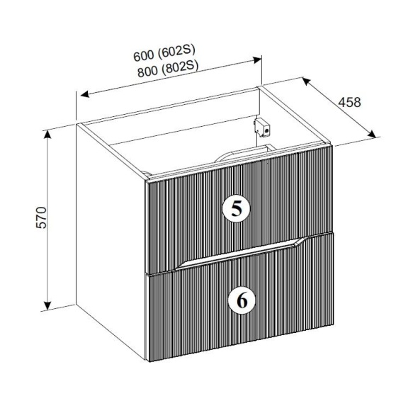 valamukapp Scandic, 60x46x57 cm, 2 sahtlit