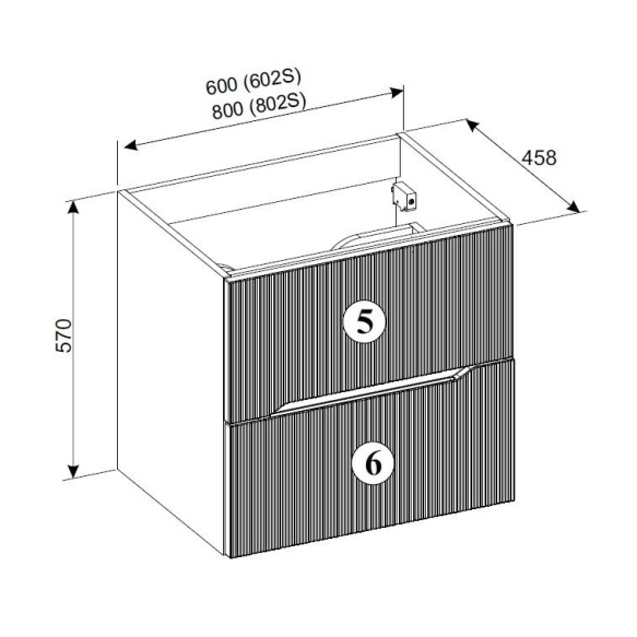 valamukapp Scandic, 80x46x57 cm, 2 sahtlit