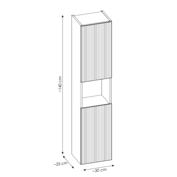 vannitoakapp Nova 140x30x25 cm, matt must